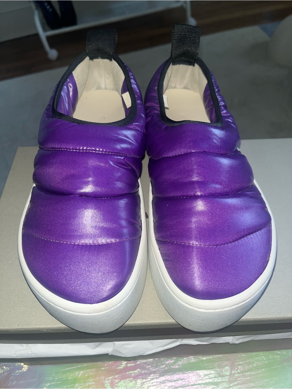 MARNI Quilted Slip-On Sneakers in Purple